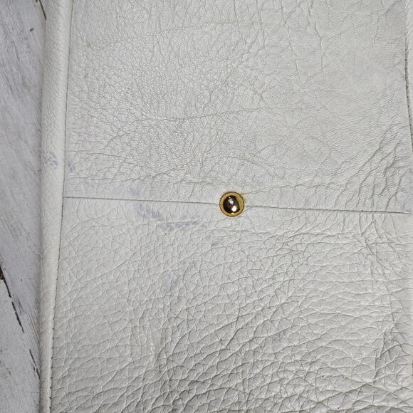 CYNTHIA ROWLEY XL Ivory/Brown Pebbled Leather Convertible Satchel/Shoulder Bag - Picture 13 of 16